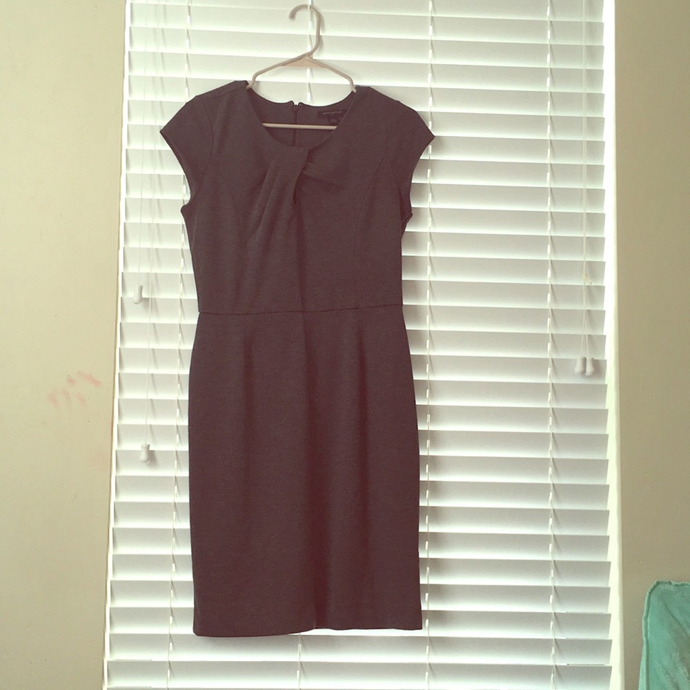 Grey knee length short sleeve dress